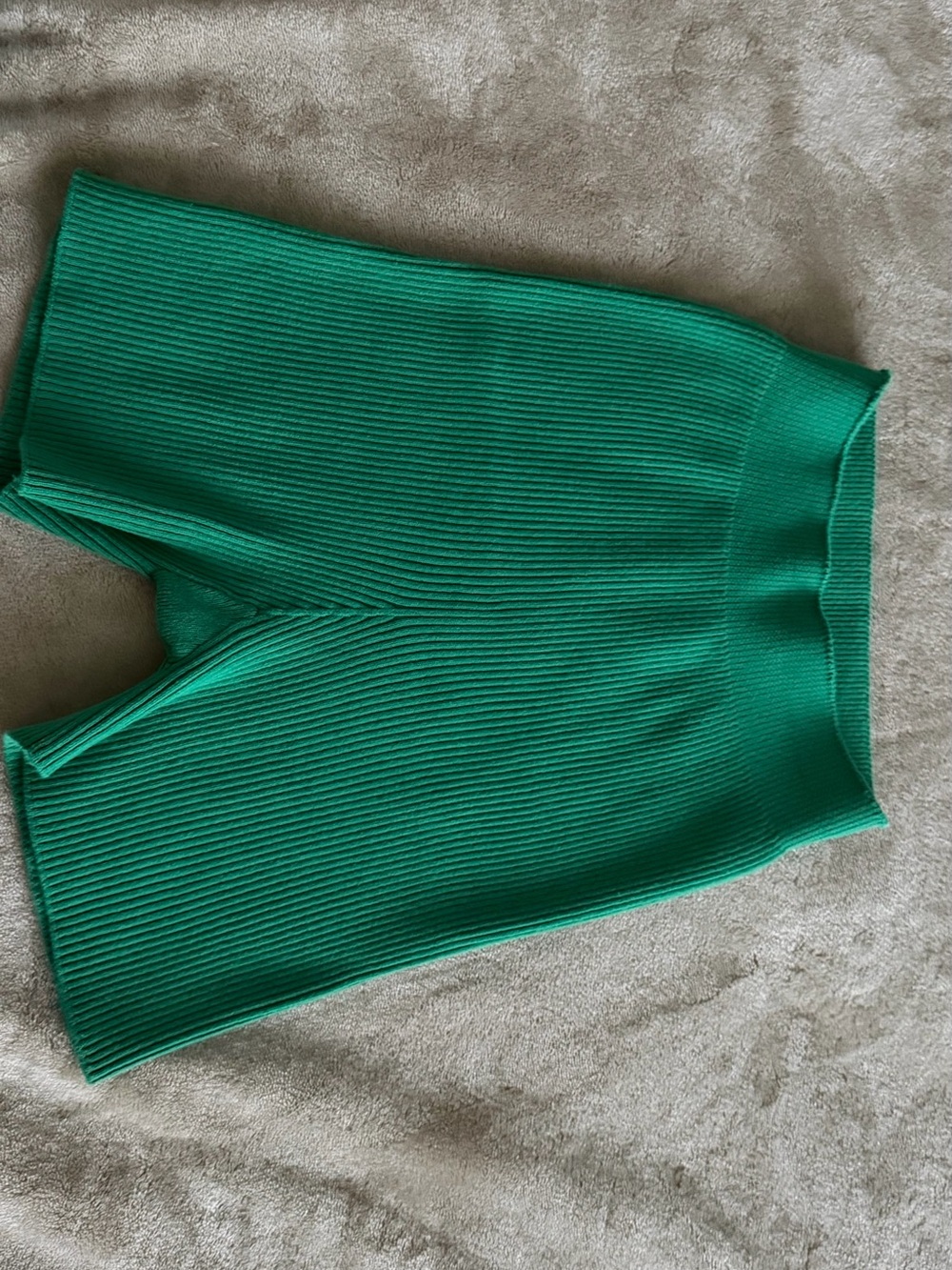 Zara Emerald Green Ribbed Shorts